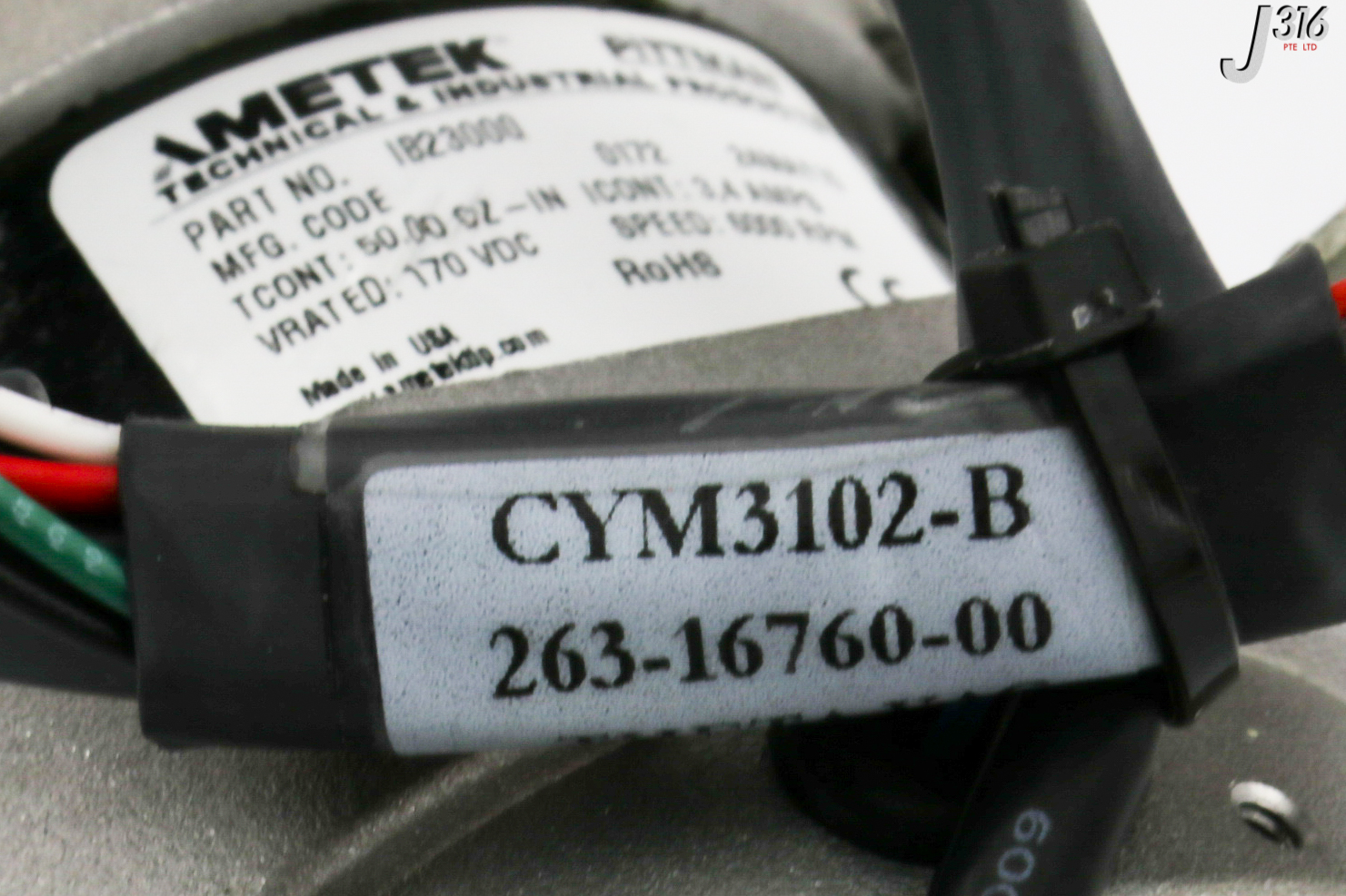 ユウ 30278 AMETEK BRUSHLESS MOTOR, 662237-88, CYM3102-B, 263-16760-00